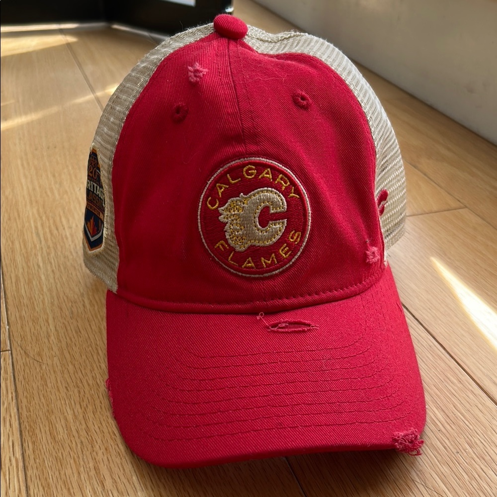 Calgary Flames Heritage Classic Red and Tan Cap